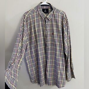 Bugatti Men's Checkered Button Down Shirt Casual Workwear Holiday Office